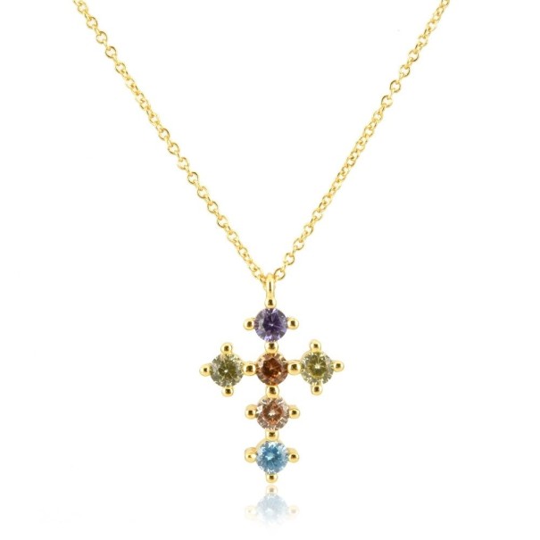 Damenhalskette mit Kreuz G605 golden