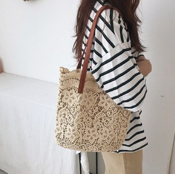 Damenhandtasche aus Spitze beige