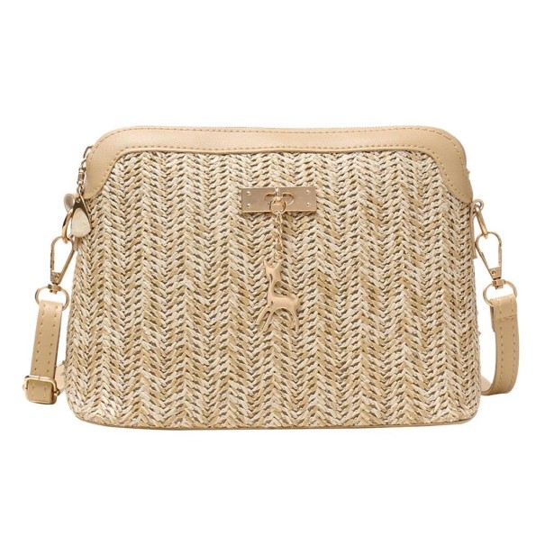 Damenhandtasche aus Stroh M975 hellbraun