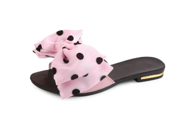Damenhausschuhe mit Tupfen rosa 37