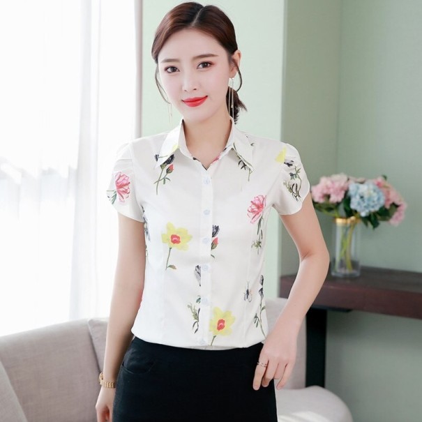 Damenhemd mit Blumen Catarina weiß XL