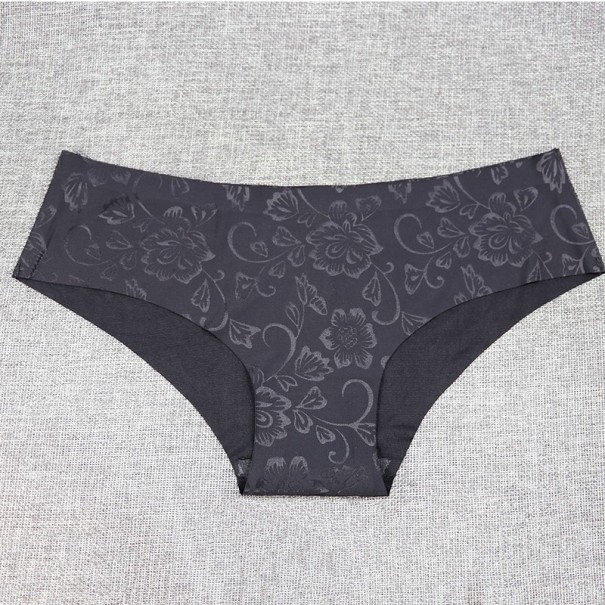 Damenhöschen mit Blumen J2367 schwarz XS