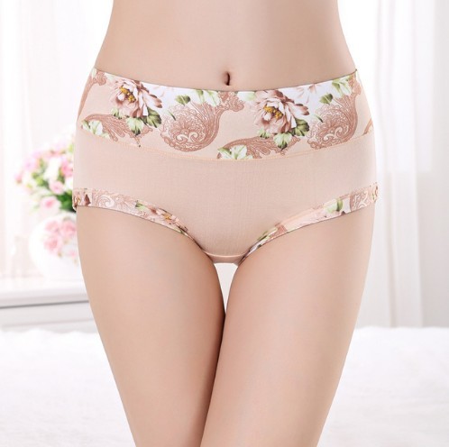 Damenhöschen mit Blumen J3194 creme L