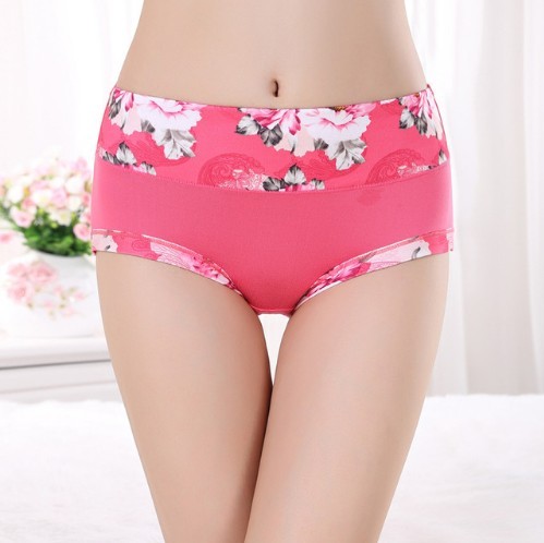 Damenhöschen mit Blumen J3194 hellrot M