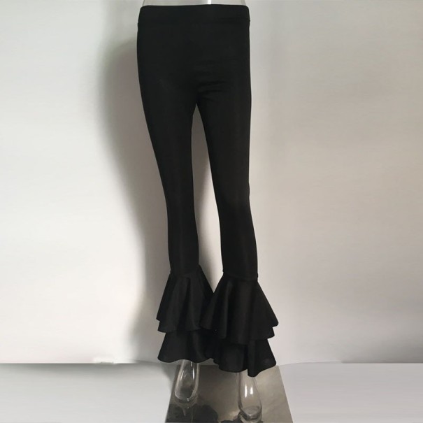 Damenhose mit Rüschen A229 schwarz S