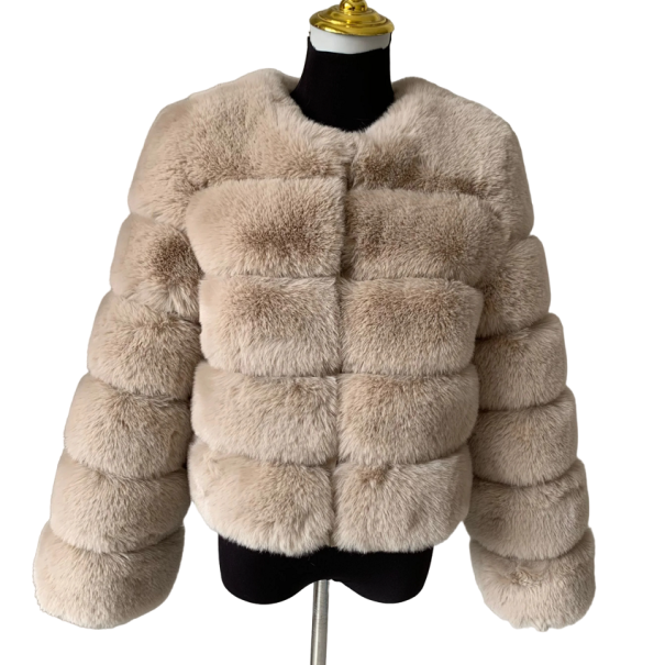 Damenjacke aus Kunstfell V152 beige S