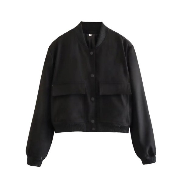Damenjacke mit Knöpfen schwarz S