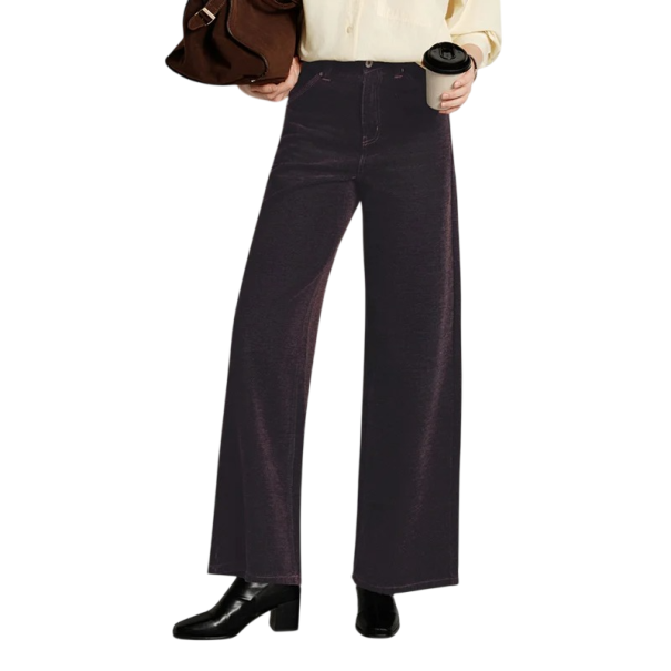 Damenjeans braun Einfarbig Lockere Passform Taschen 100% Baumwolle Bequeme lässige Hose Moderner Casual-Stil L