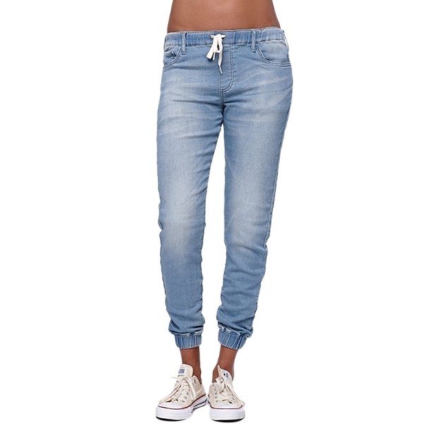 Damenjeans mit elastischem Bund hellblau XXL