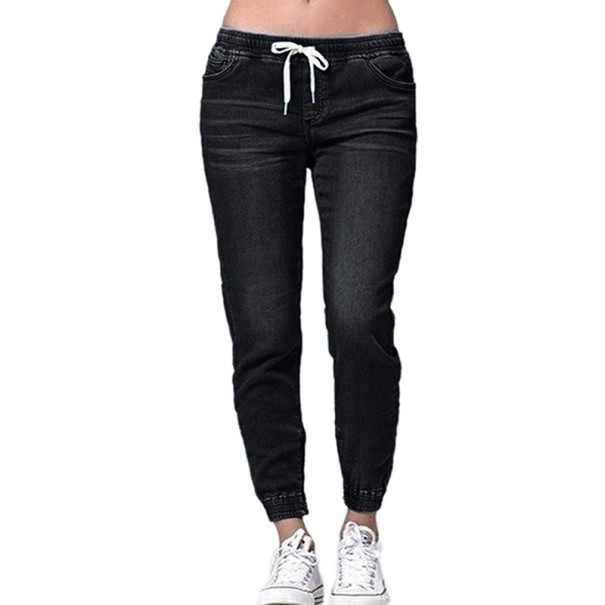 Damenjeans mit elastischem Bund schwarz M