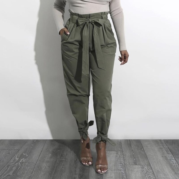 Damenjeans mit Schleife J2363 armeegrün L