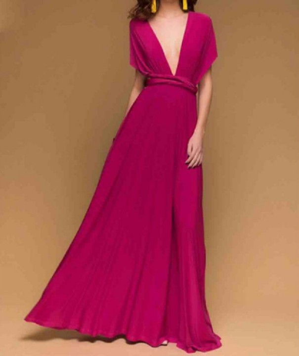 Damenkleid J3268 dunkelrosa XS