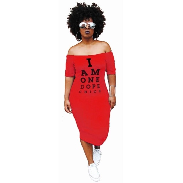 Damenkleid mit freiliegenden Schultern rot XL