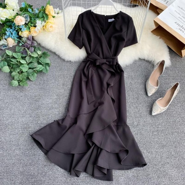 Damenkleid mit Gürtel A2811 schwarz