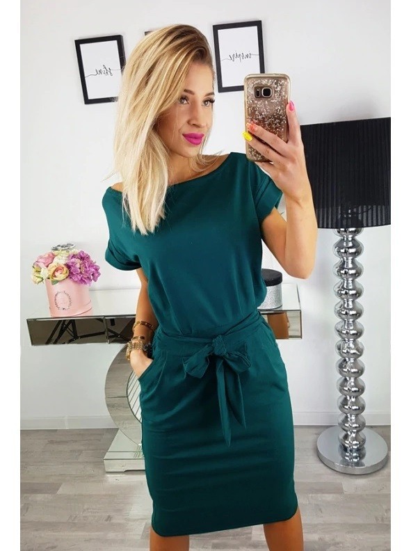 Damenkleid mit kurzen Ärmeln A2813 L 1