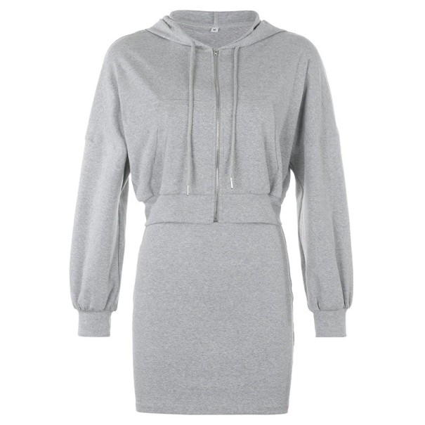 Damenkleid und Sweatshirt grau XS