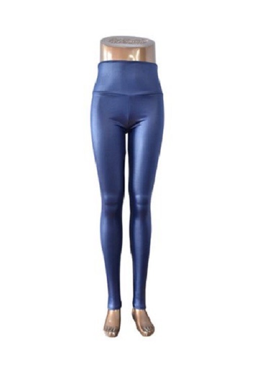 Damenmode-Leggings aus Kunstleder – Blau M