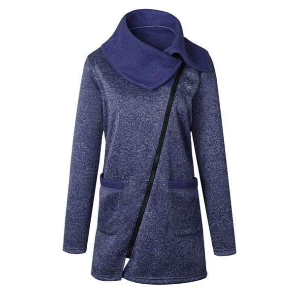 Damenmode-Mantel mit Kragen J1214 blau XS