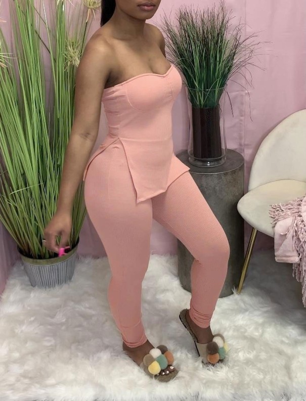 Damenoberteil und Hose B1019 rosa S