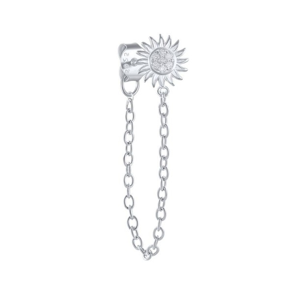 Damenohrringe mit Kette silbern 14