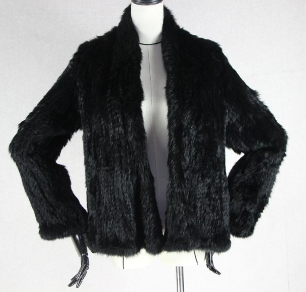 Damenpelzmantel P1891 schwarz L