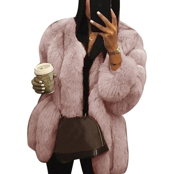 Damenpelzmantel P2114 rosa XXL