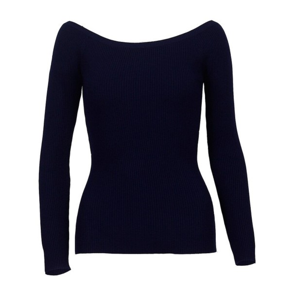 Damenpullover mit freiliegenden Schultern dunkelblau