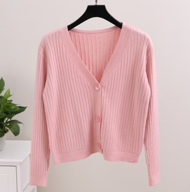 Damenpullover mit Knöpfen G219 rosa