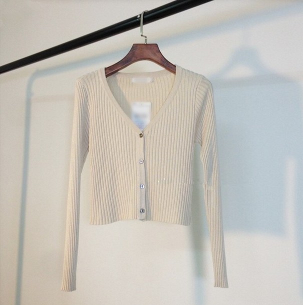 Damenpullover mit Knöpfen G226 creme L