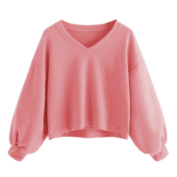 Damenpullover mit losen Ärmeln rosa S