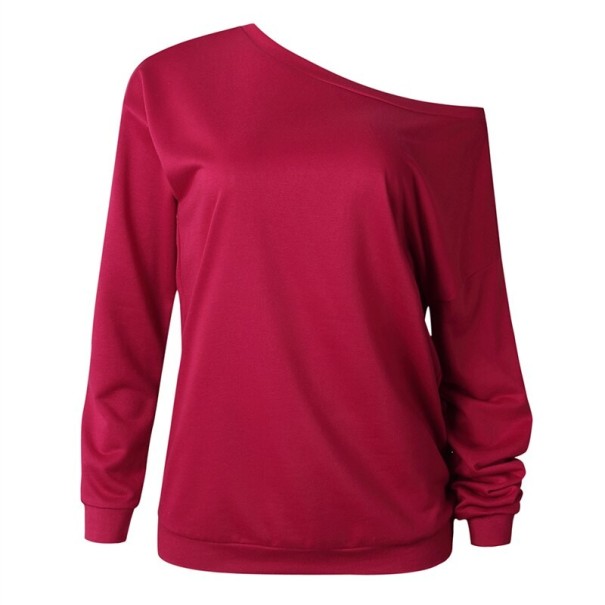 Damenpullover mit überschnittener Schulter rot L