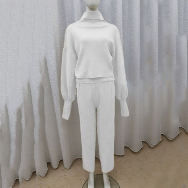 Damenpullover und Hose B1043 weiß L