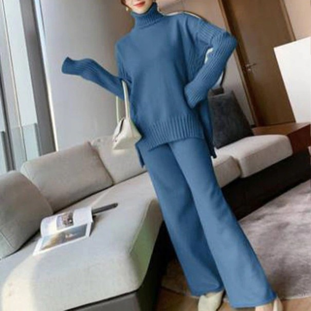 Damenpullover und Hose B878 blau L