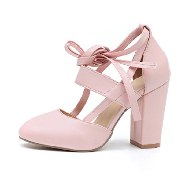 Damenpumps aus Kunstleder rosa 43