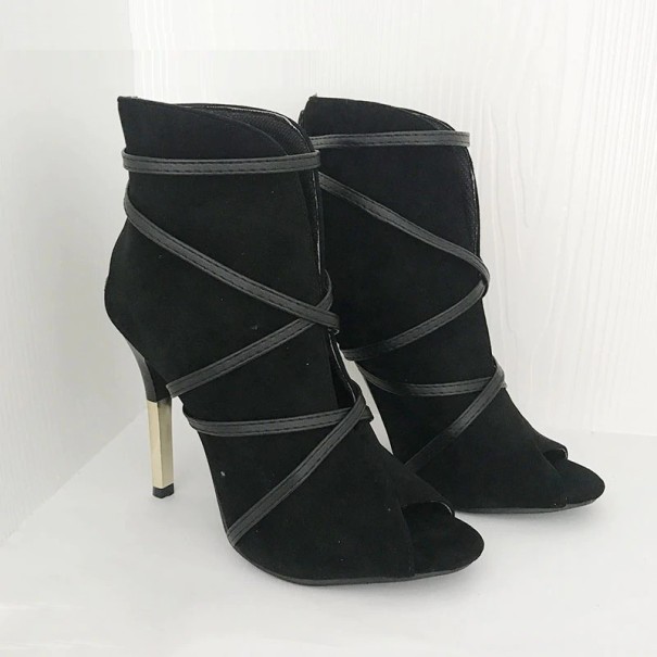 Damenpumps aus Wildleder mit Schnalle schwarz 41