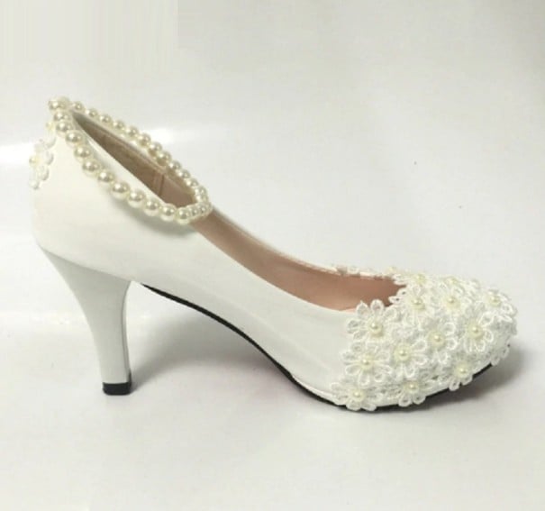 Damenpumps mit Blumen 36 8 cm