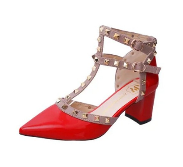 Damenpumps mit Stilettoabsatz rot 34