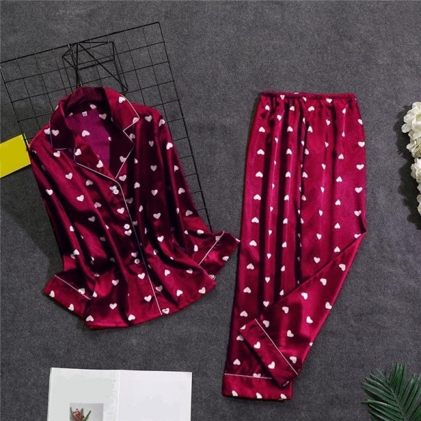 Damenpyjama P2630 weinrot XL