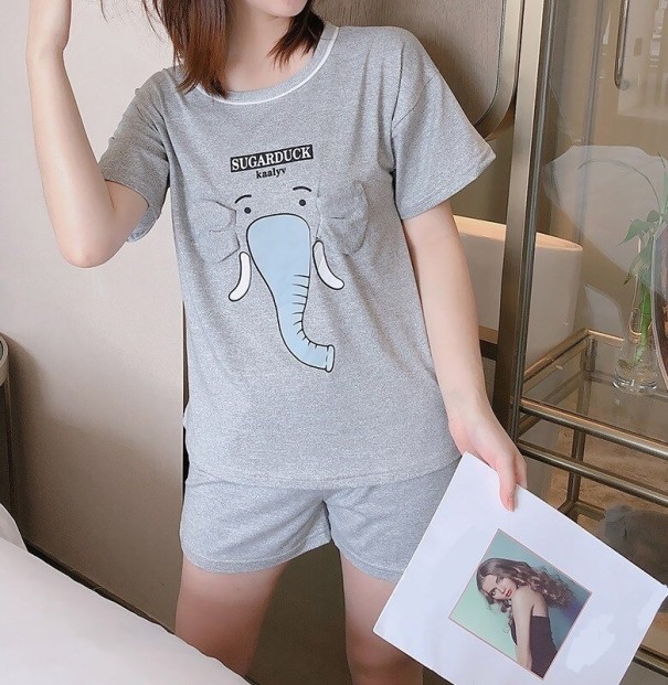 Damenpyjama P2649 grau L