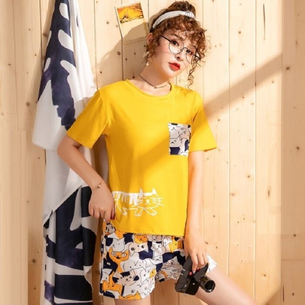 Damenpyjama P2657 gelb M