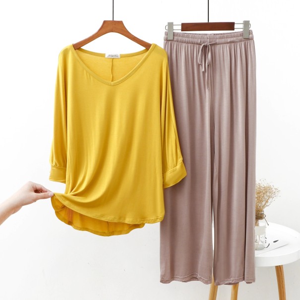 Damenpyjama P2688 gelb L
