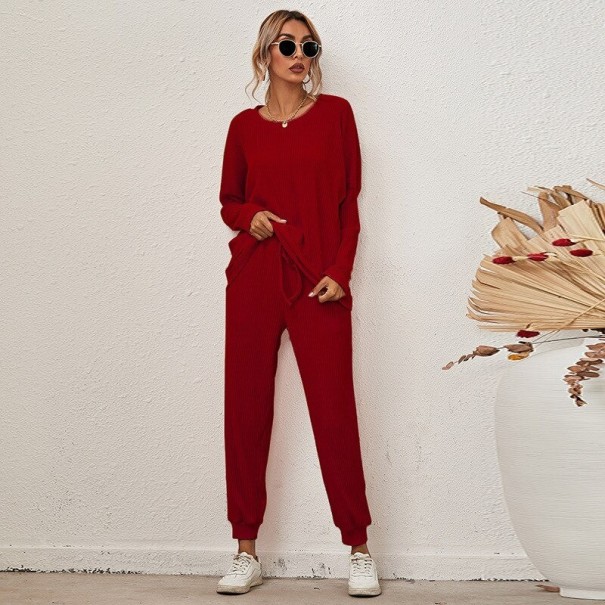 Damenpyjama P2857 weinrot XL