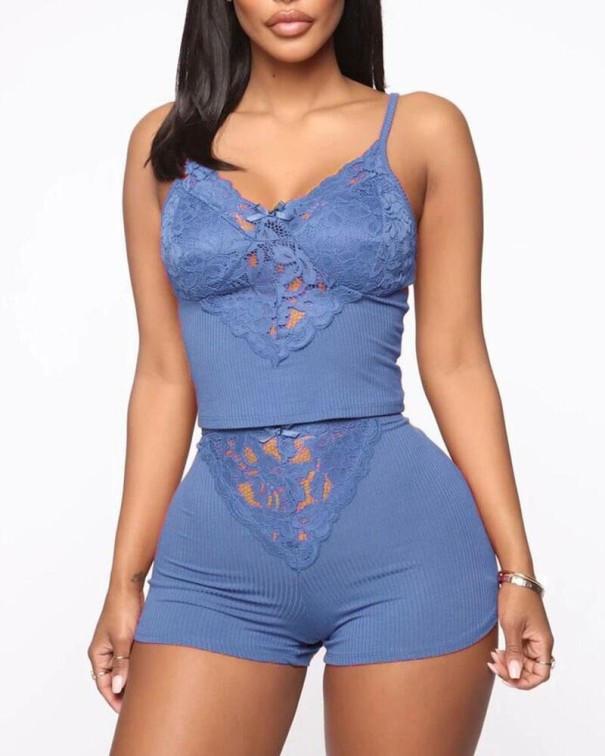 Damenpyjama P2895 blau S