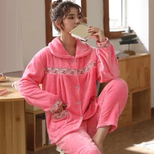 Damenpyjama P2987 rosa XL