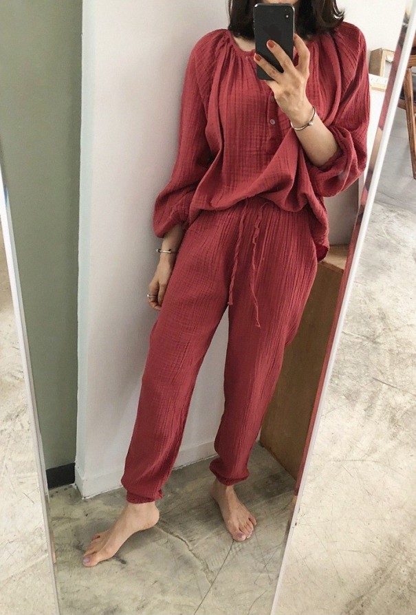 Damenpyjama P3001 rot XS