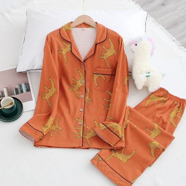 Damenpyjama P3039 orange M