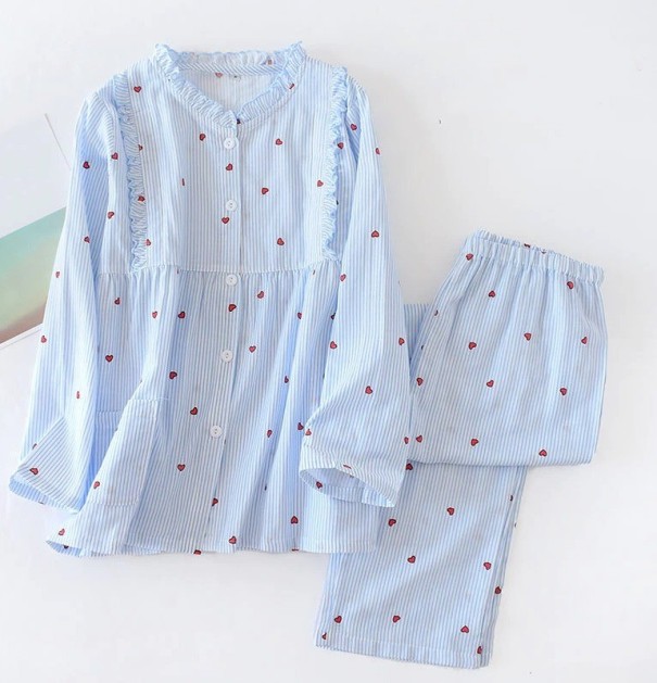 Damenpyjama P3061 hellblau XL