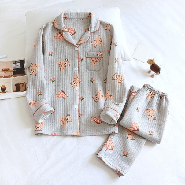 Damenpyjama P3130 grau S