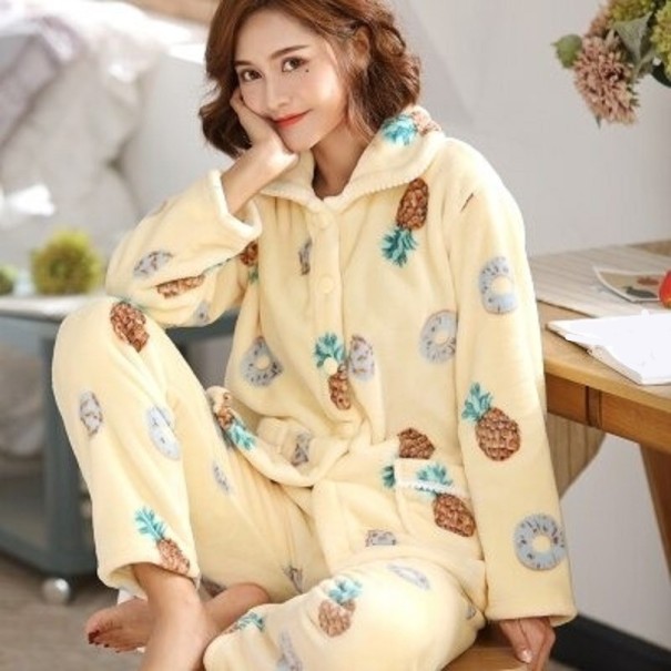 Damenpyjama P3141 gelb XS