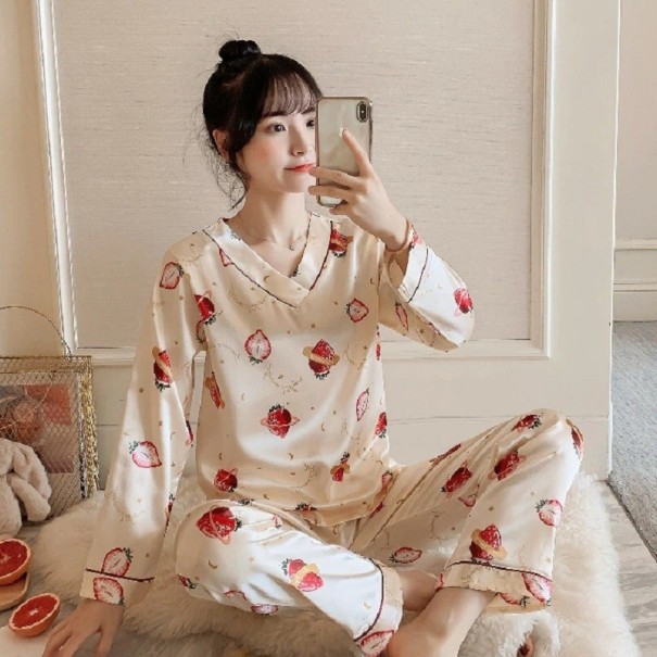 Damenpyjama P3148 creme S